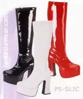 Knee High GoGo Boots with 4-inch Chunky Heel SLICK-100